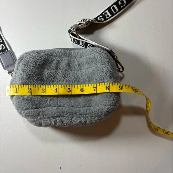 GUESS Faux Fur Crossbody Bag in Gray - Picture 5 of 7